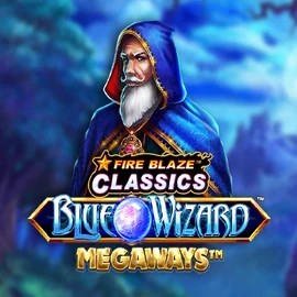 Fire Blaze Blue Wizard Megaways slot logo by Rarestone Gaming at 247Bet CasinoFire Blaze Blue Wizard Megaways